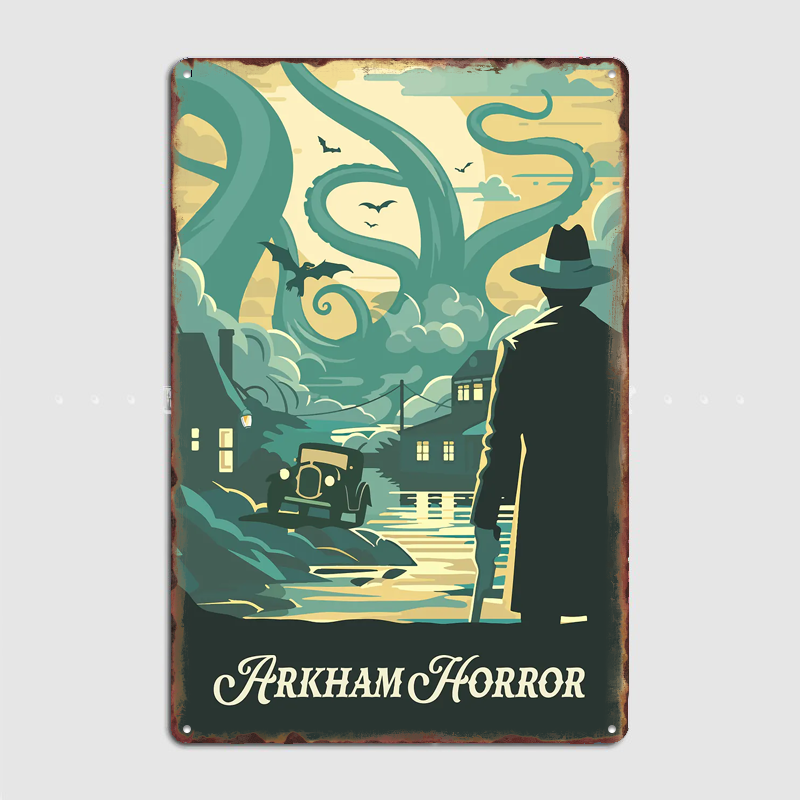 Board Game Vintage - Arkham Horror Brettspiel-inspiriertes Poster Metallschild Pub