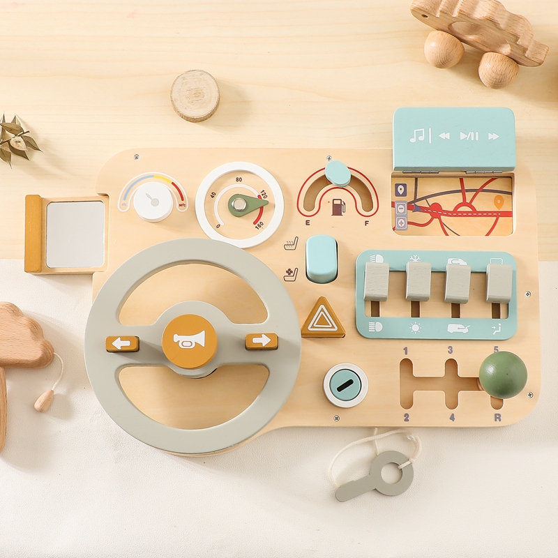 Board Game Ideas - Montessori-Spielzeug für Kinder, Auto-Busy-Board, Baby-Holzspielzeug, Aktivitäts-Busyboard-Spiele