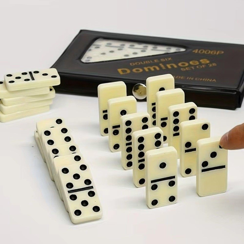 Board Game Simple - 28-teiliges Doppel-Sechs-Domino-Set Unterhaltung Freizeit Reise Spaß