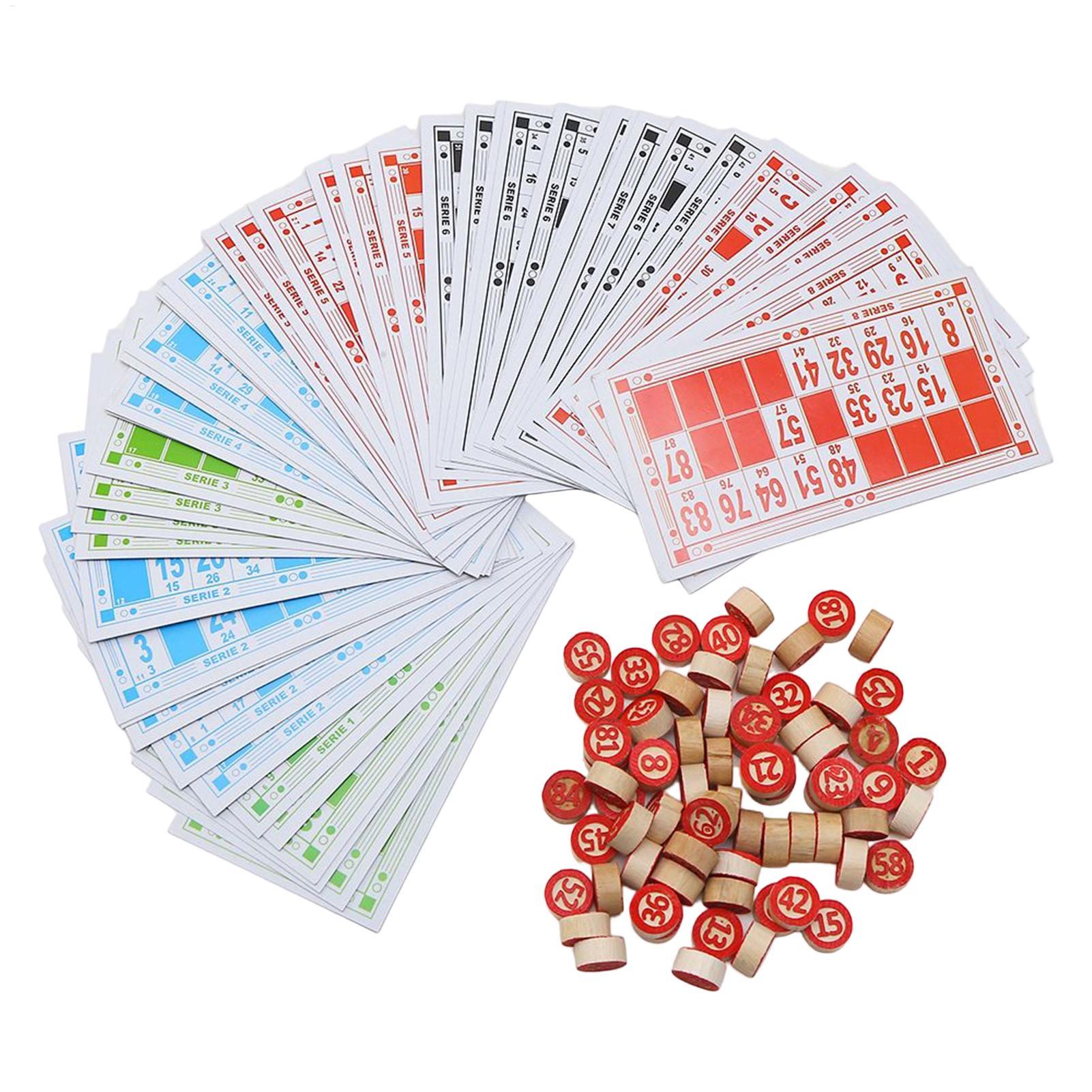 Board Game Vintage - Vintage-Bingo-Spielset aus Holz, große Druckkarten, lustige