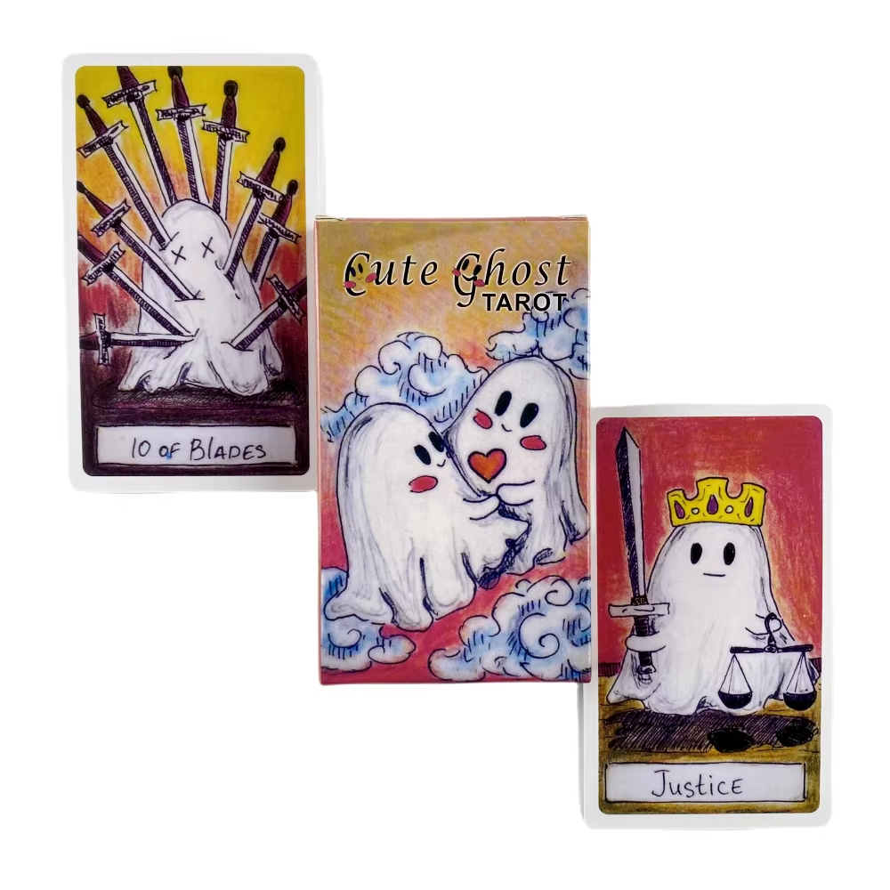 Board Game Life - Niedliches Geister-Tarot-Deck-Spielzeug-Set, Tarot-Deck, Oracle-Karte, Wahrsagerei, Familie,