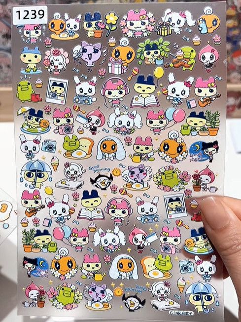 Bandai Model Tamagotchi - Neue Geprägte Tamagotchi Wasserfeste Aufkleber, Niedliche