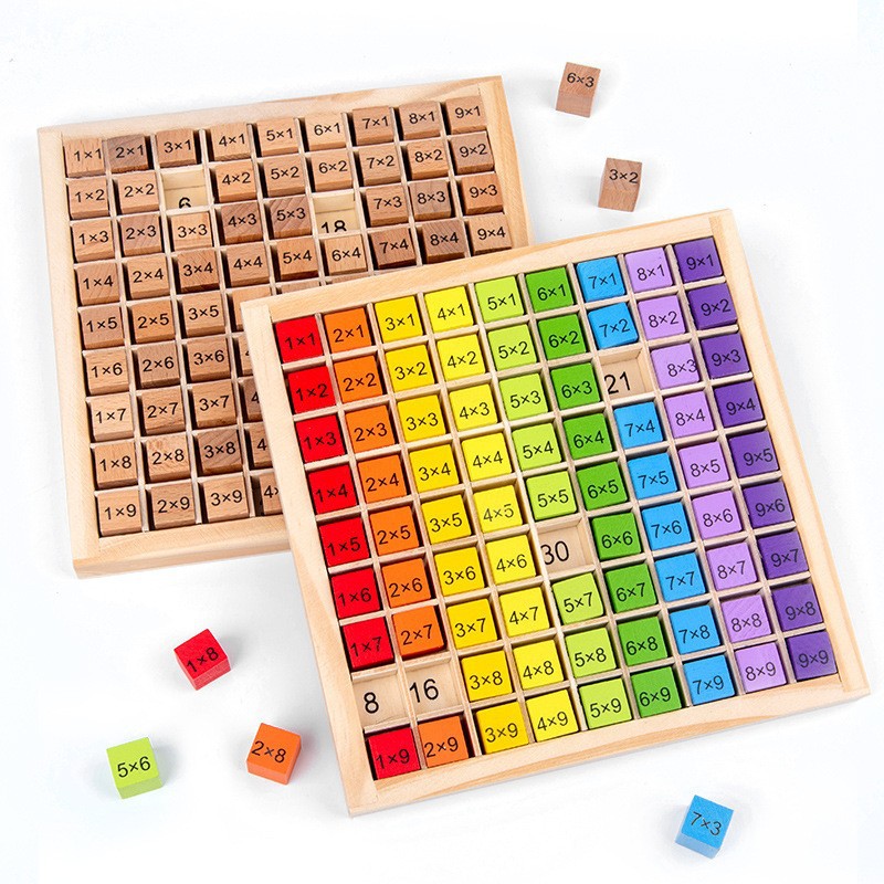 Board Game Simple - Montessori Kinder Lernspielzeug Holz Multiplikation Brettspiel
