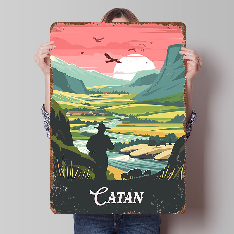 Board Game Catan - Catan Brettspiel-Inspiriertes Blechposter Individualisierte Wandkunst Retro
